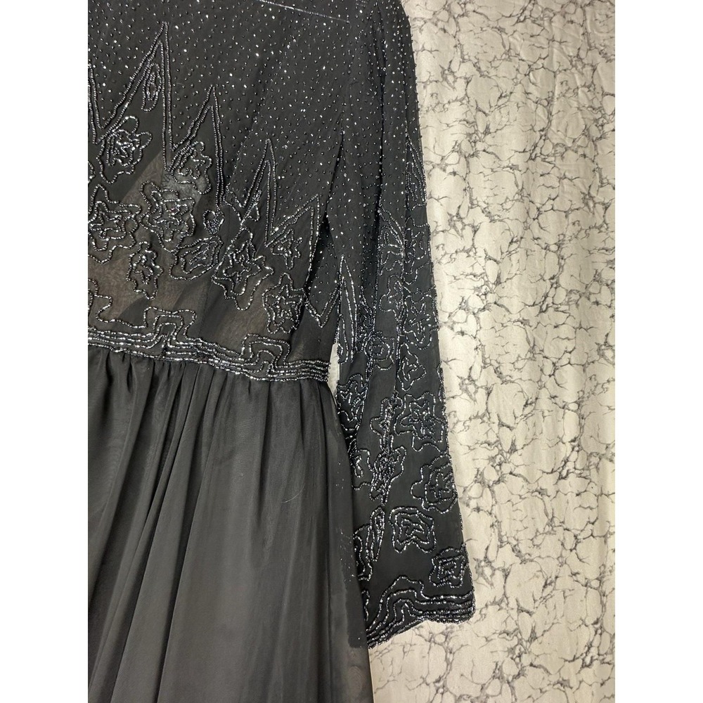 Vintage 1960s Jack Bryan Saks Fifth Ave Sparkle Embroidered Maxi Dress | Sz: 12 - Picture 6 of 13